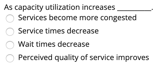 As capacity utilization increases O Services