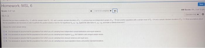 Son HW Score 121 Homework: MSL 6 sconto 12 10.1.3