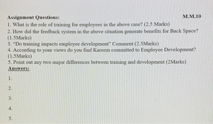 the subject is H.R Read the case given and answer