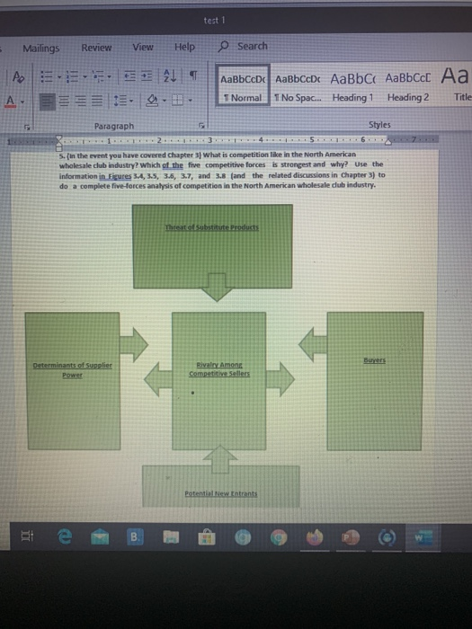 test 1 Mailings Review View Help O Search Pe ...