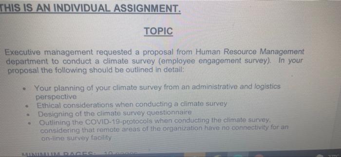 THIS IS AN INDIVIDUAL ASSIGNMENT. TOPIC Executive