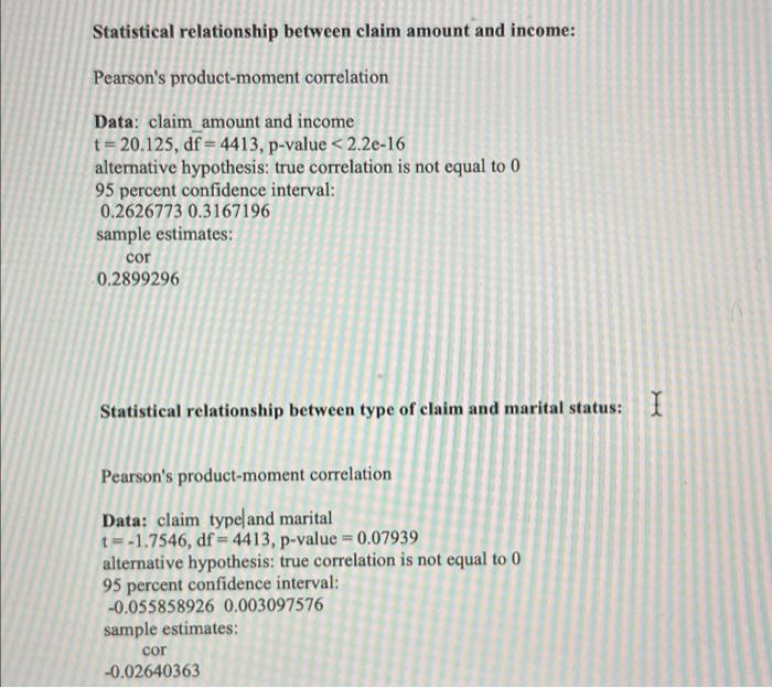 Explain if there are statistical relationships in