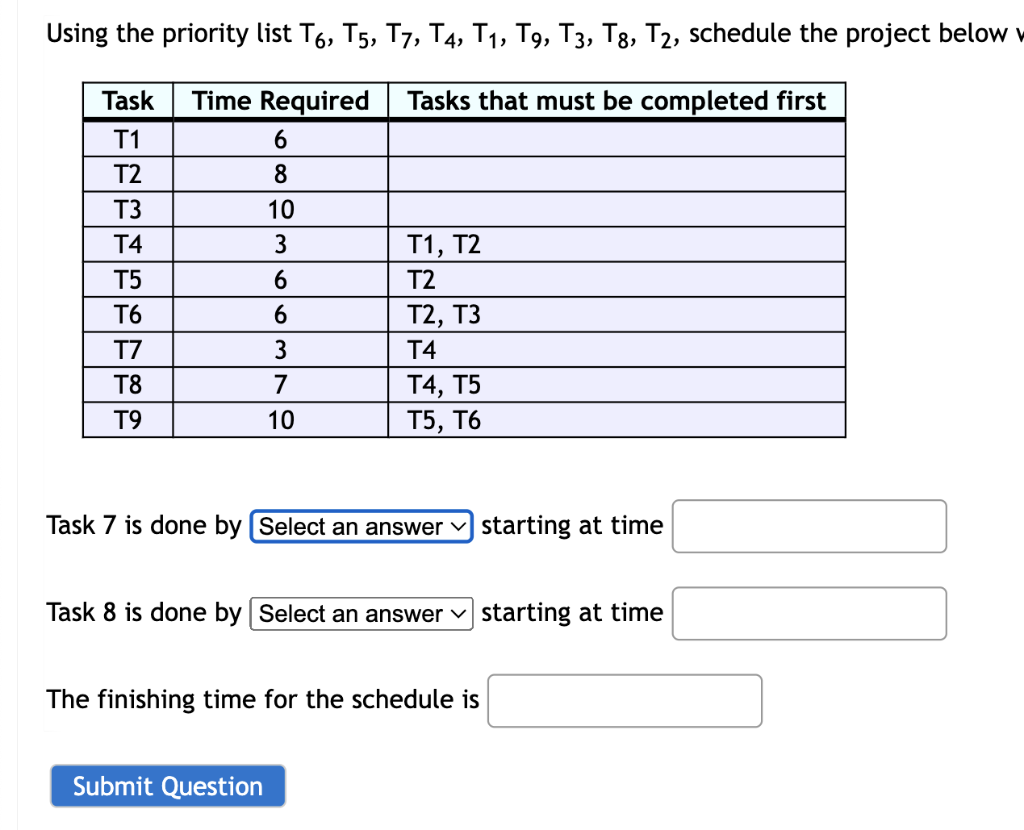 select an answer =processor 1 or 2 Using the