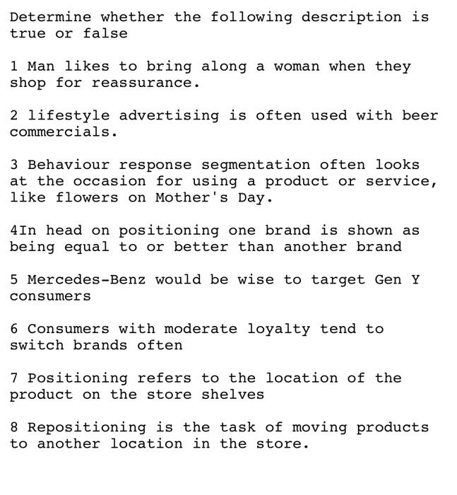 Determine whether the following description is