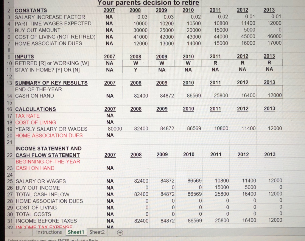 Please help with formulas 4) Row 17 needs an IF