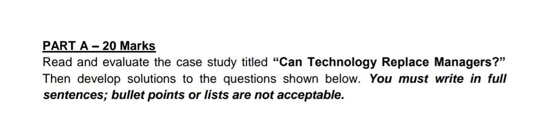 INTERACTIVE SESSION: MANAGEMENT Can Technology