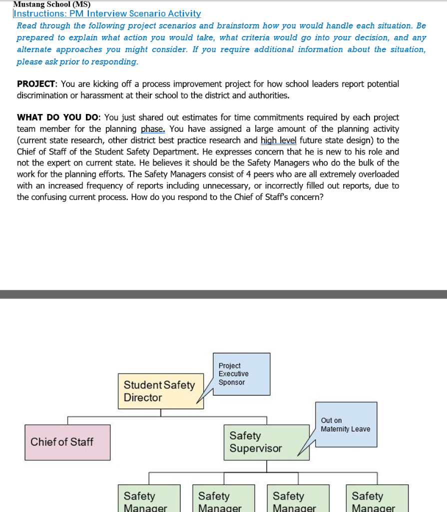 Mustang School (MS) Instructions: PM Interview