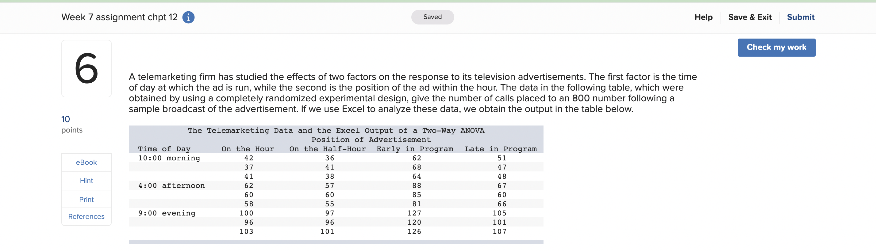 A telemarketing firm has studied the effects of