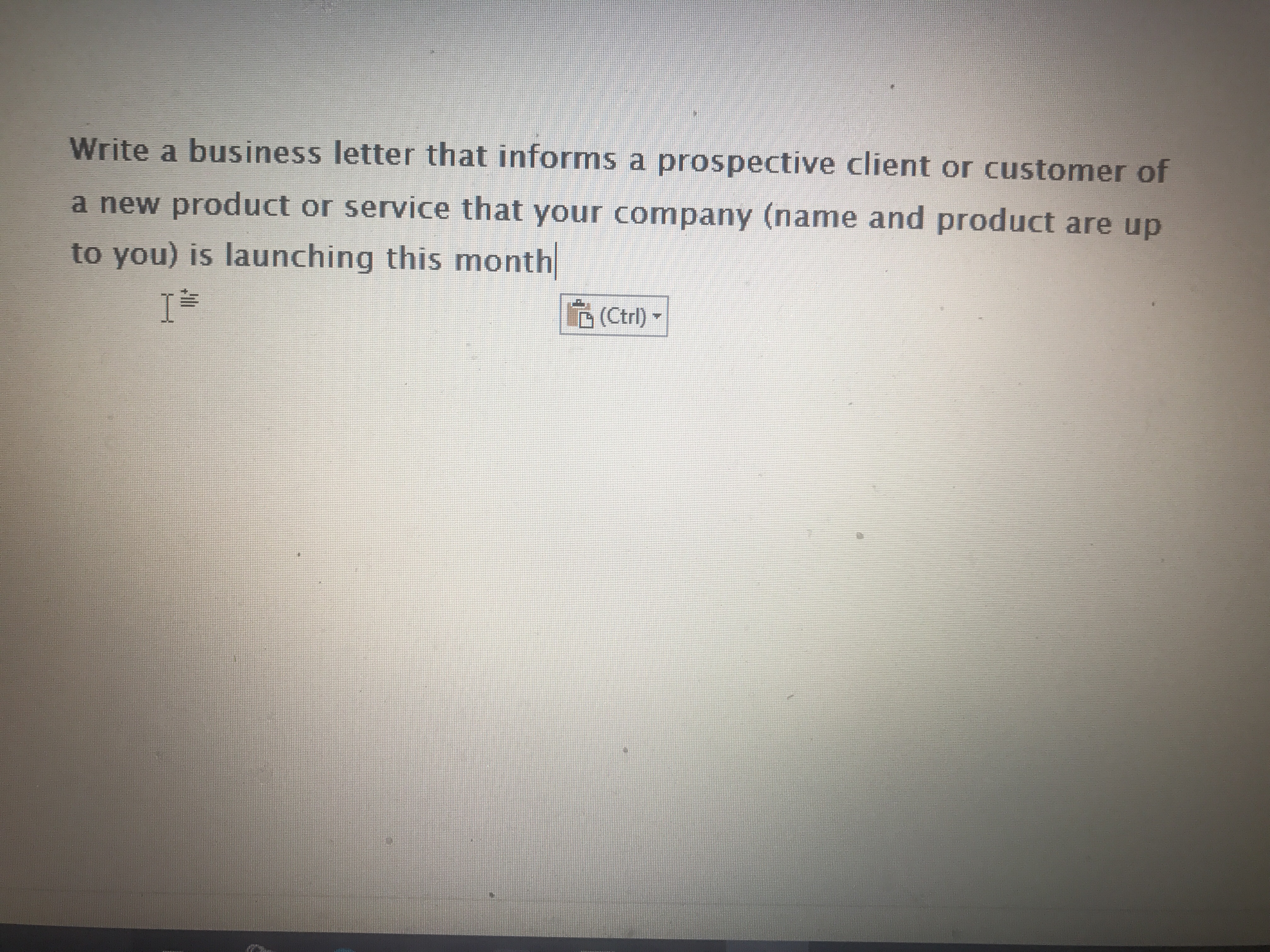 Please use Microsoft word to write for this