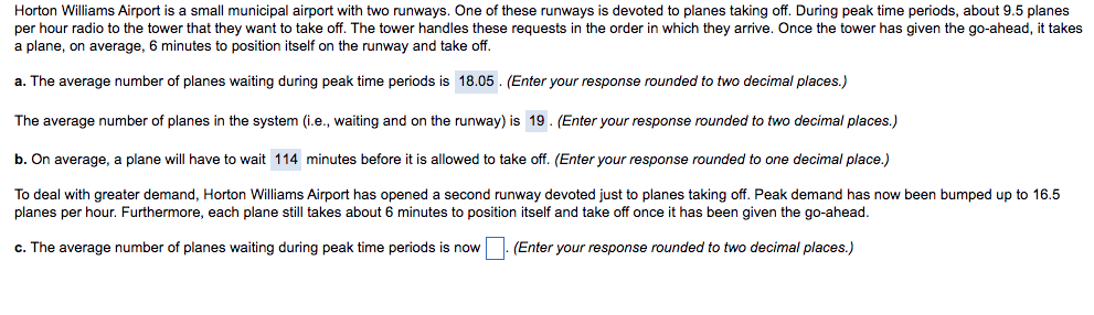 d) how long on average will a plane have to wait
