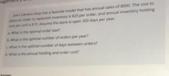 Jon Camera shop has a favorite model that has