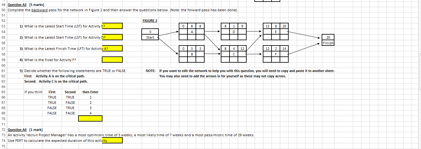 20 Question A1 [2 marks] 21 Draw a network