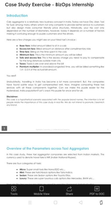 Case Study Exercise - BizOps Internship