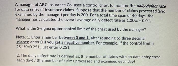 A manager at ABC Insurance Co. uses a control