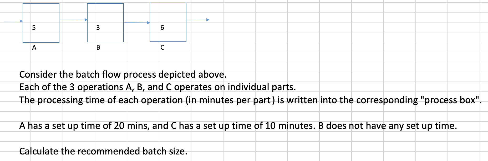 Please show work. 5 3 6 A B Consider the batch