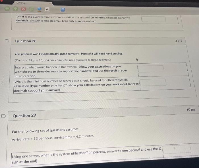 Canvas What is the average time customers wait in