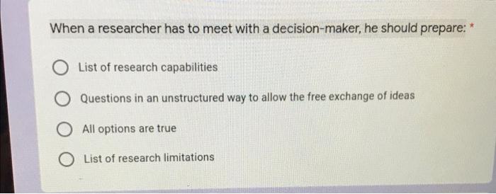 When a researcher has to meet with a