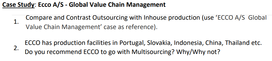 Case Study: Ecco A/S - Global Value Chain