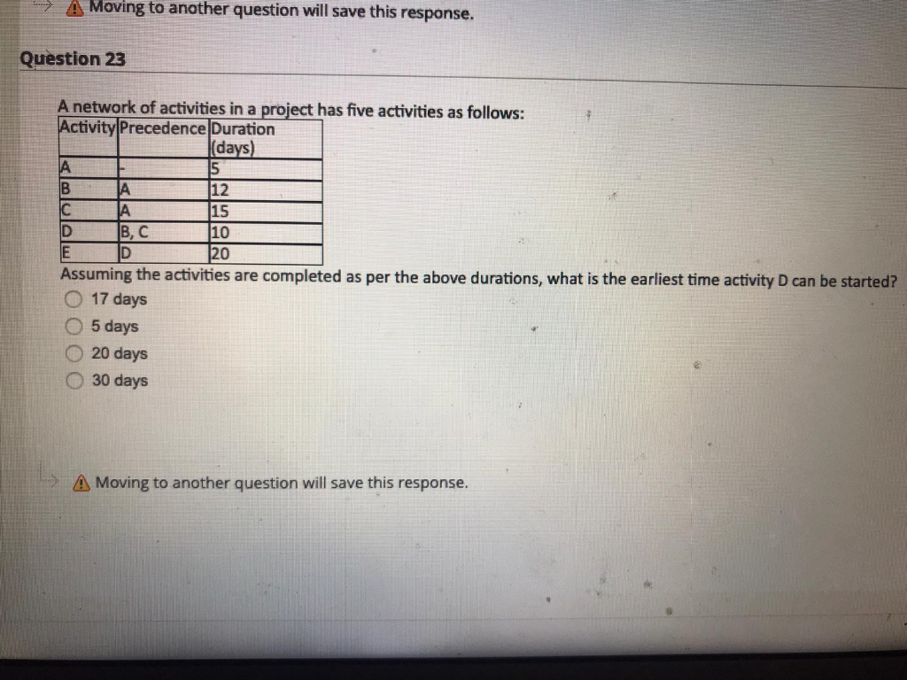 A Moving to another question will save this