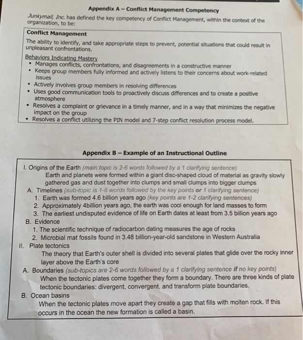 create a instructional outline with the template