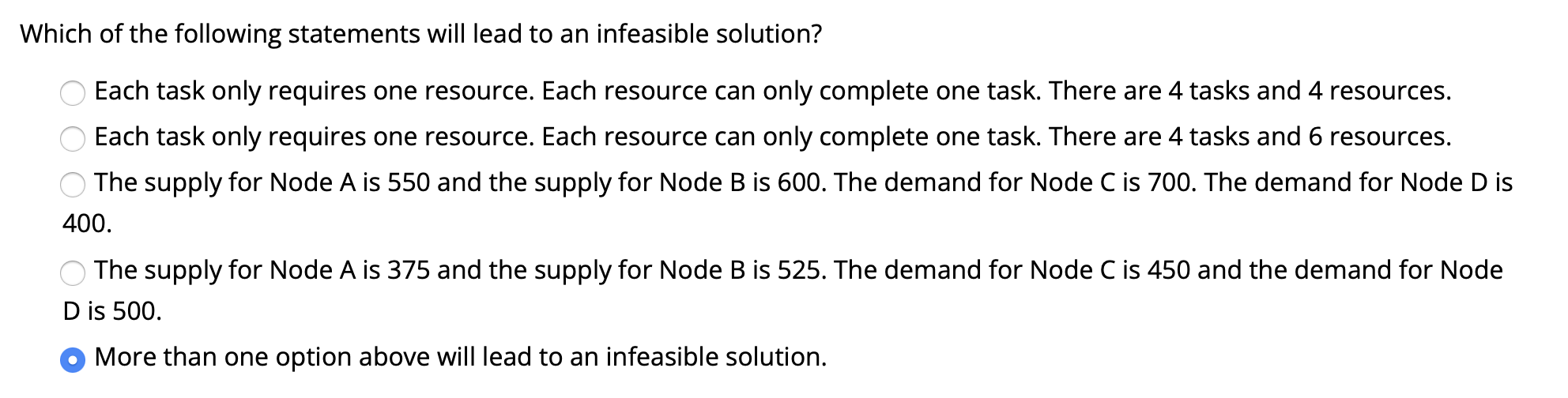 Which of the following statements will lead to an