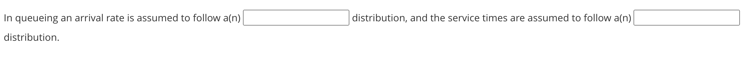 In queueing an arrival rate is assumed to follow