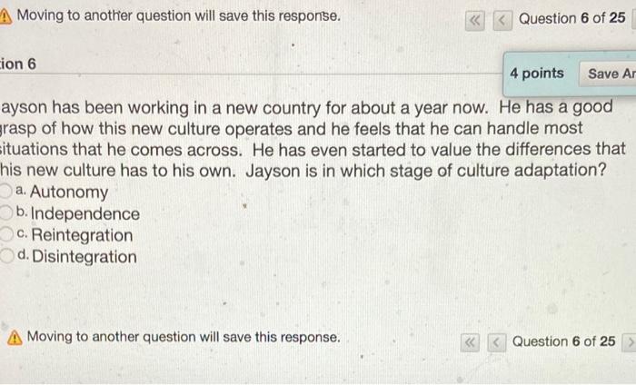 A Moving to another question will save this