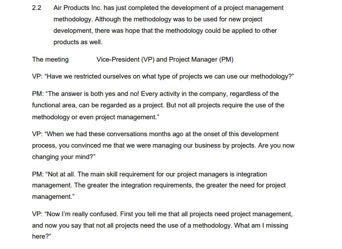 2.2 Air Products Inc. has just completed the