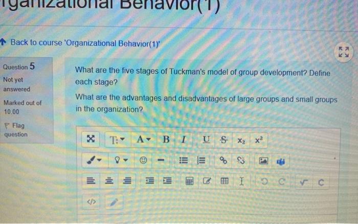 benar Back to course 'Organizational Behavior(1)