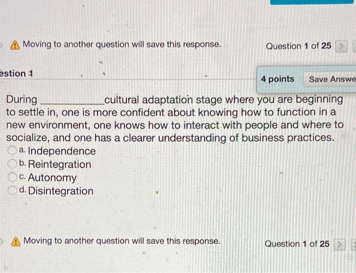 Moving to another question will save this