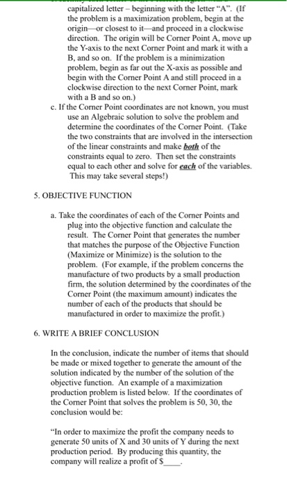 Linear Programming (only information given)