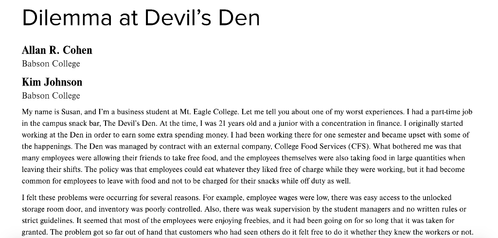 What problems has Susan identified with the night