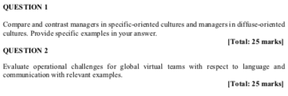 QUESTION 1 Compare and contrast managers in