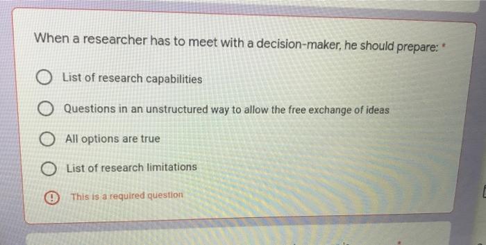 When a researcher has to meet with a