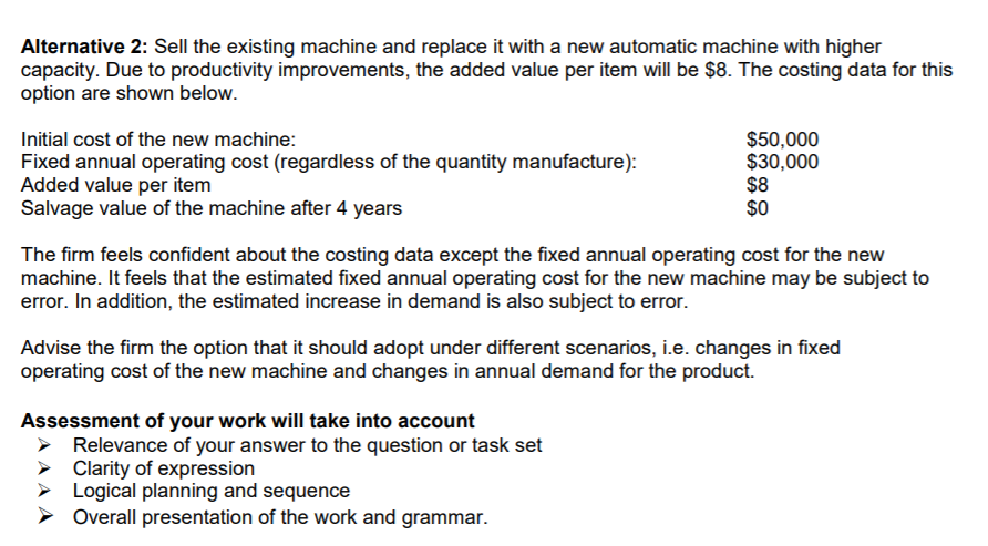 Case study 2 A firm operates at full capacity to