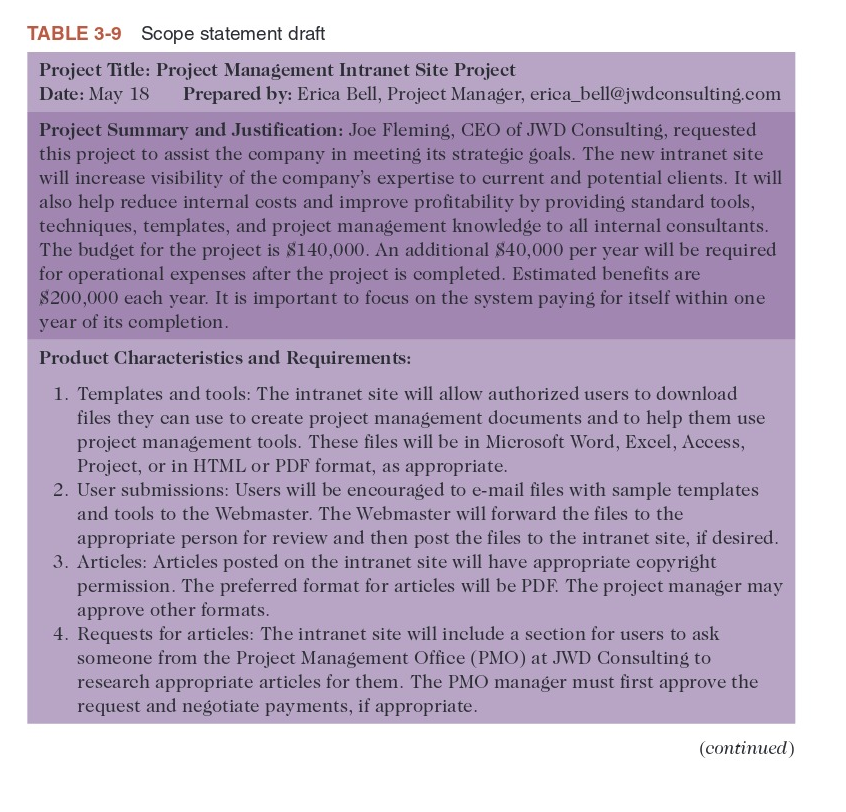 Answer Task 2 ONLY Project Scope Texture: Scope