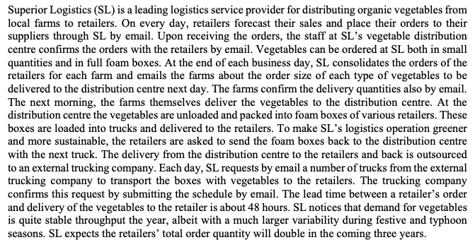 This is supply chain problem Superior Logistics