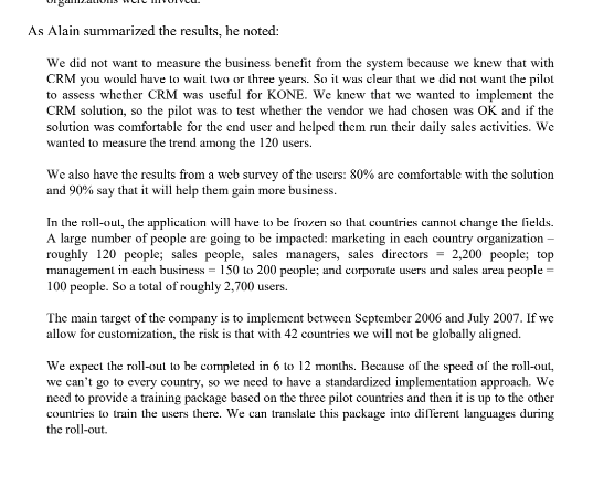 Kone Elevator Case Considering the seven insights