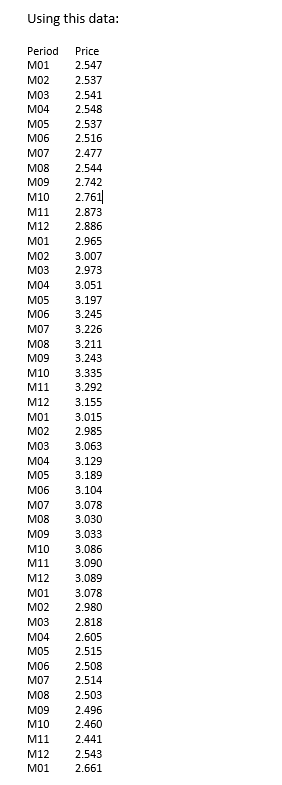 Copy the data onto sheets titled Average Model, 3