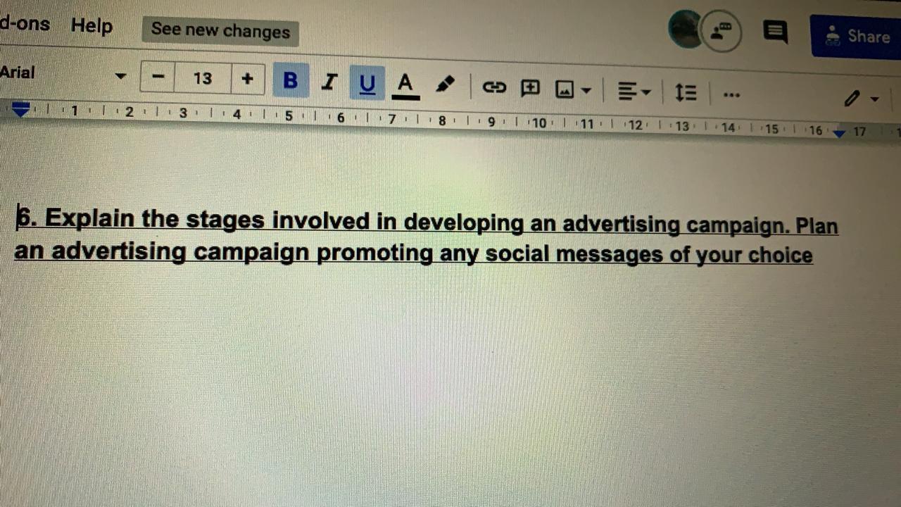 d-ons Help See new changes Share Arial 13 + BI U