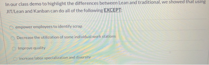 In our class demo to highlight the differences