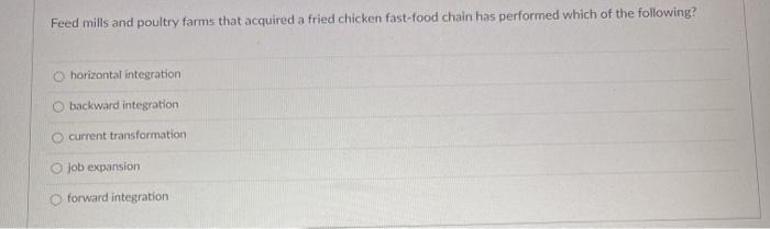 Feed mills and poultry farms that acquired a