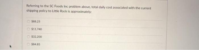 This question has 4 parts You are a logistics