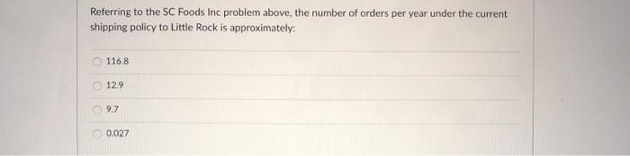 This question has 4 parts You are a logistics