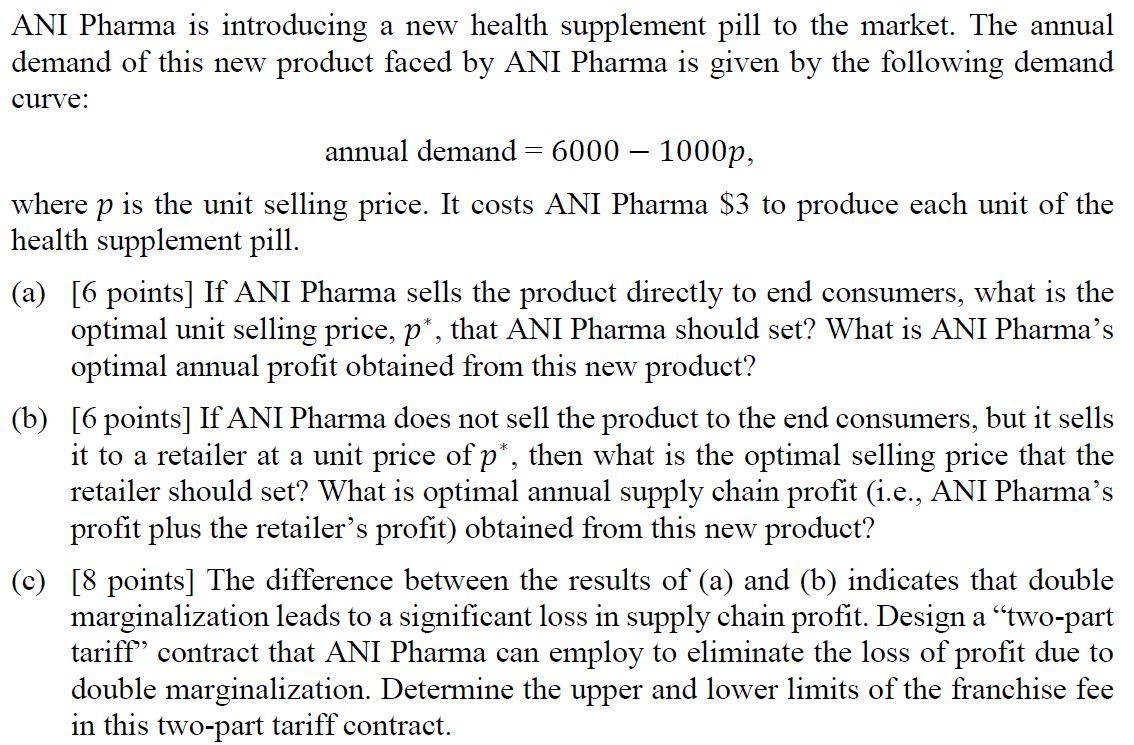 ANI Pharma is introducing a new health supplement