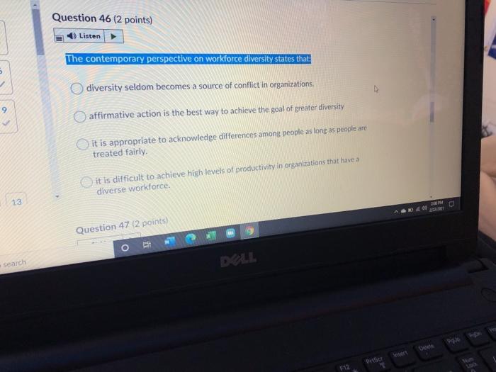 Question 46 (2 points) Listen The contemporary