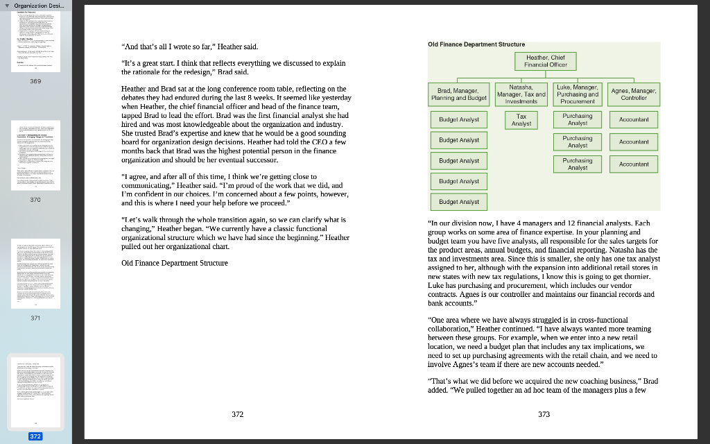 Case Study 4: Reorganizing the Finance