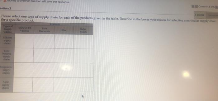 Moving to another question will save this