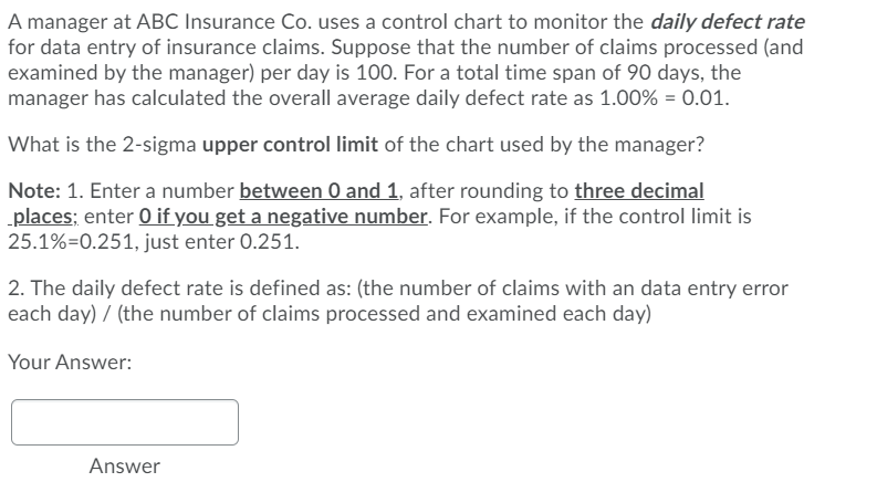 A manager at ABC Insurance Co. uses a control