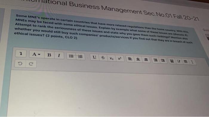 please answer this onal Business Management